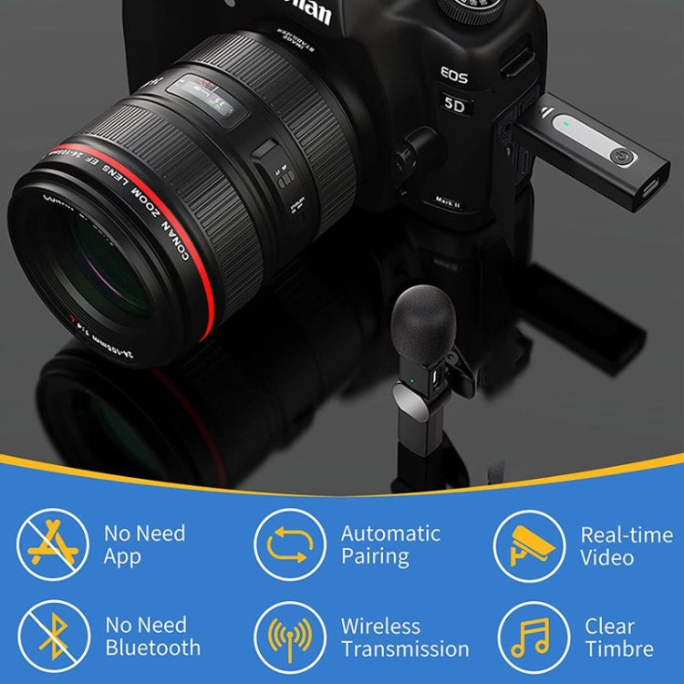 One by Two Lavalier Wireless Noise Reduction Microphone for Phone / Camera / Laptop / MacBook with 3.5mm Receiver - free shipping - PMC Jewellery - Order now!