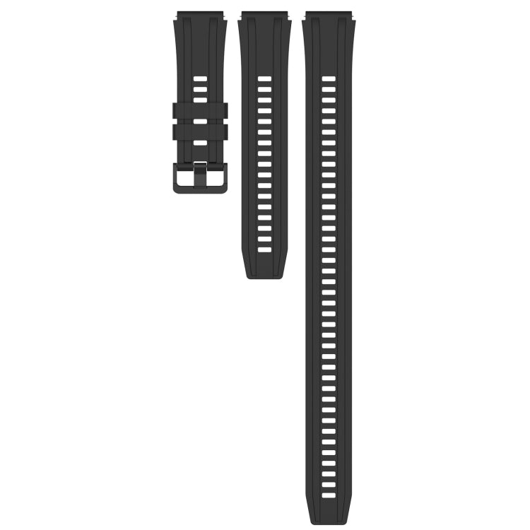 For Huawei Watch GT3 SE Long & Short Sports Solid Color Silicone Watch Band Set(Black)