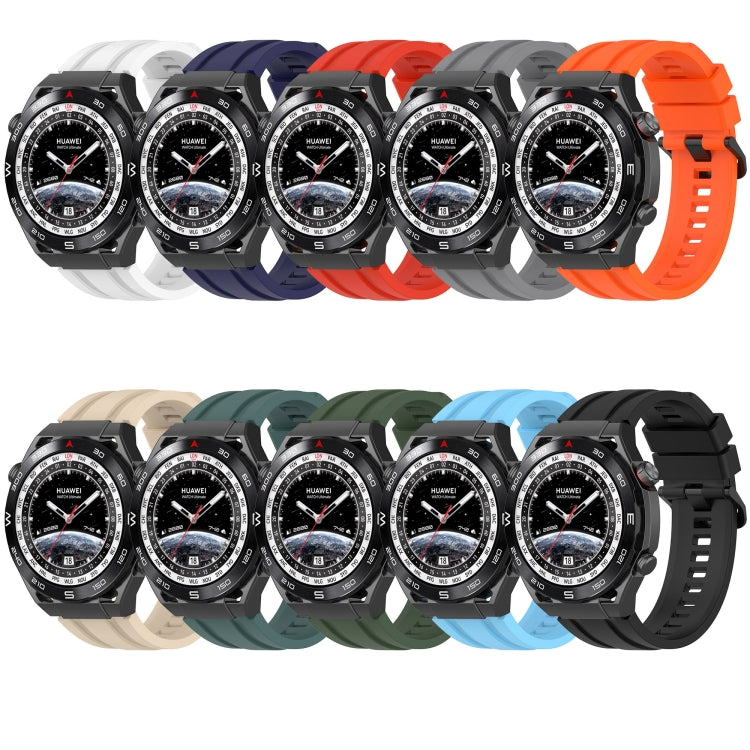 For Huawei Watch Buds Long & Short Sports Solid Color Silicone Watch Band Set(Olive Green)