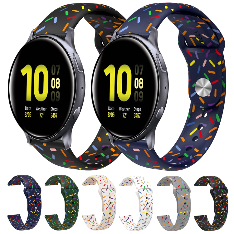 For Samsung Galaxy Watch 42mm Sports Rainbow Dots Silicone Buckle Watch Band(Black) - Watch Bands by PMC TechLife | Online Shopping South Africa | PMC TechLife