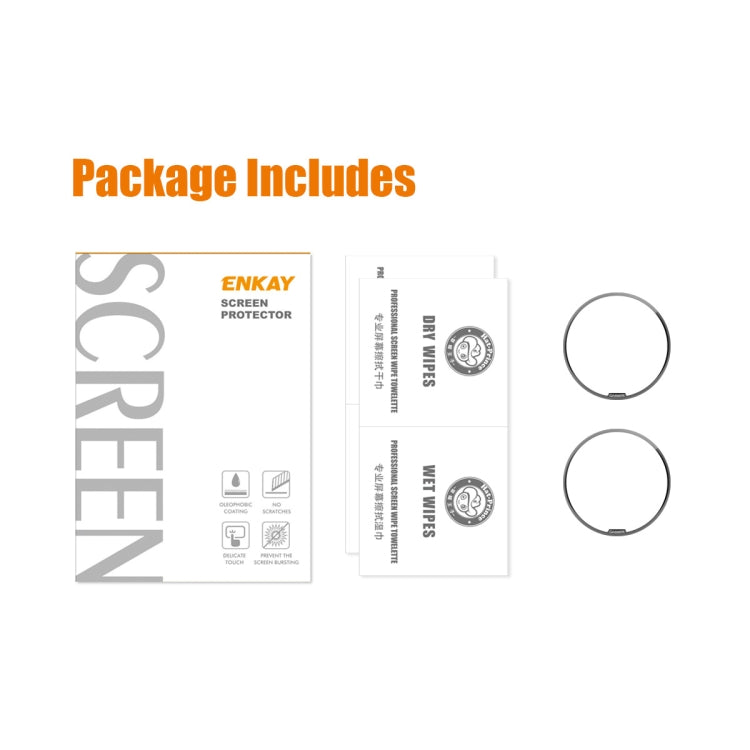 For Garmin Epix Pro Gen 2 47mm 2pcs ENKAY 3D Full Coverage Soft PC Edge + PMMA HD Screen Protector Film