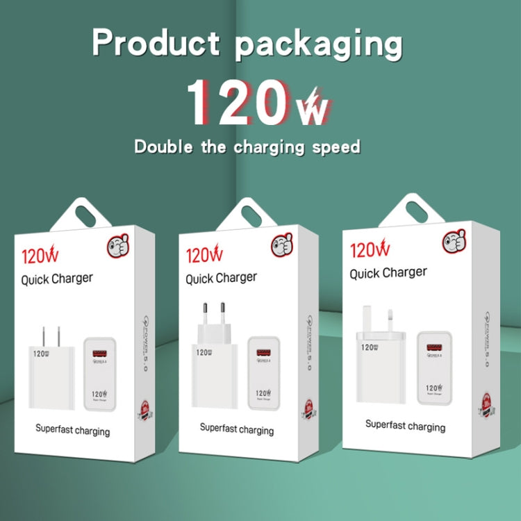 120W USB Super Fast Charging Charger, Plug Size:US Plug