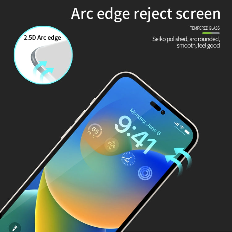 For iPhone 15 Pro Max PINWUYO 9H 2.5D Full Screen Tempered Glass Film(Black)