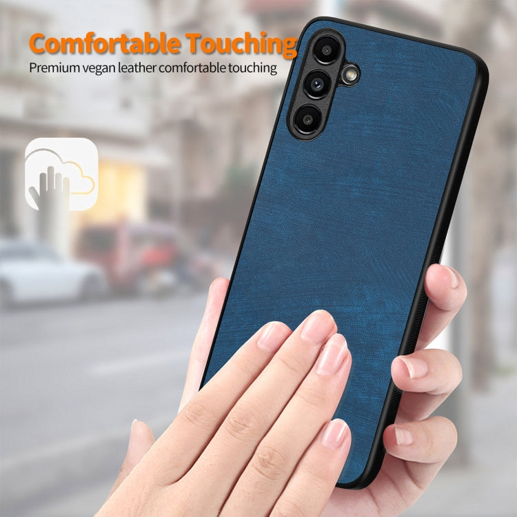 For Samsung Galaxy A34 5G ENKAY Retro Leather Skin PC Phone Case with High Aluminum-silicon Glass Film(Black)