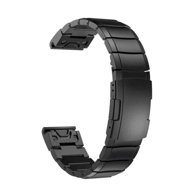 Compatible with Garmin Fenix 6X Pro 26mm Titanium Alloy Quick Release Watch Band(Black)