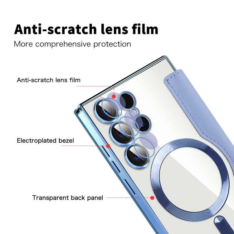 For Samsung Galaxy S24 Ultra 5G Shield MagSafe RFID Anti-theft Rhombus Leather Phone Case(Blue) - free shipping - PMC TechLife - Order now!
