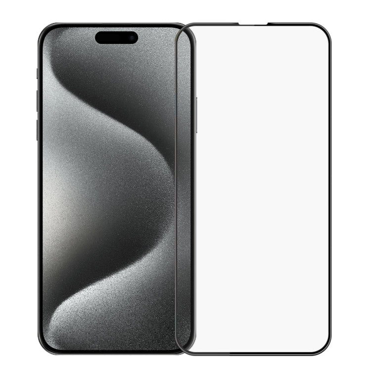 For iPhone 15 Pro PINWUYO 9H 3D Curved Full Screen Explosion-proof Tempered Glass Film(Black)