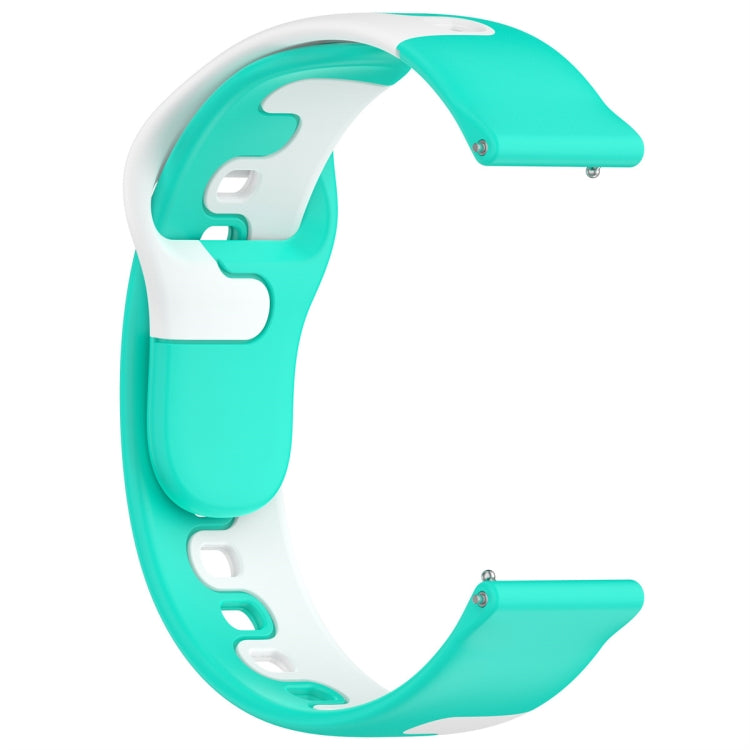 For Samsung Gear S3 Classic / Frontier 22mm Double Color Silicone Watch Band(Cyan+White)