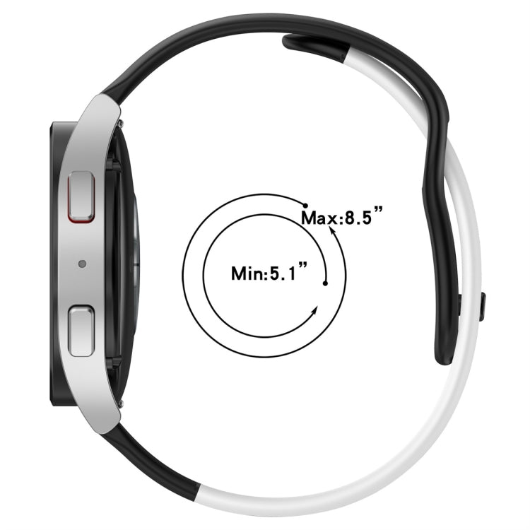 For Samsung Gear S3 Classic / Frontier 22mm Double Color Silicone Watch Band(Black+White) - Watch Bands by PMC TechLife | Online Shopping South Africa | PMC TechLife