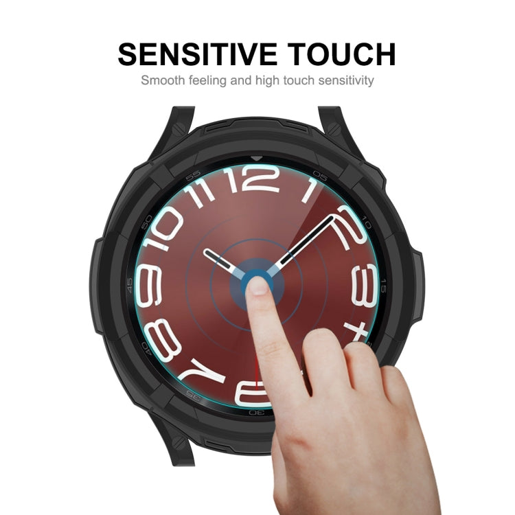 For Samsung Galaxy Watch6 Classic 43mm ENKAY Hat-Prince 2 in 1 TPU Armor Watch Case + 0.2mm 9H Tempered Glass Screen Protector(Black)