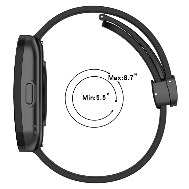 For Amazfit Bip 5 Folding Magnetic Clasp Silicone Watch Band(Light Gray)