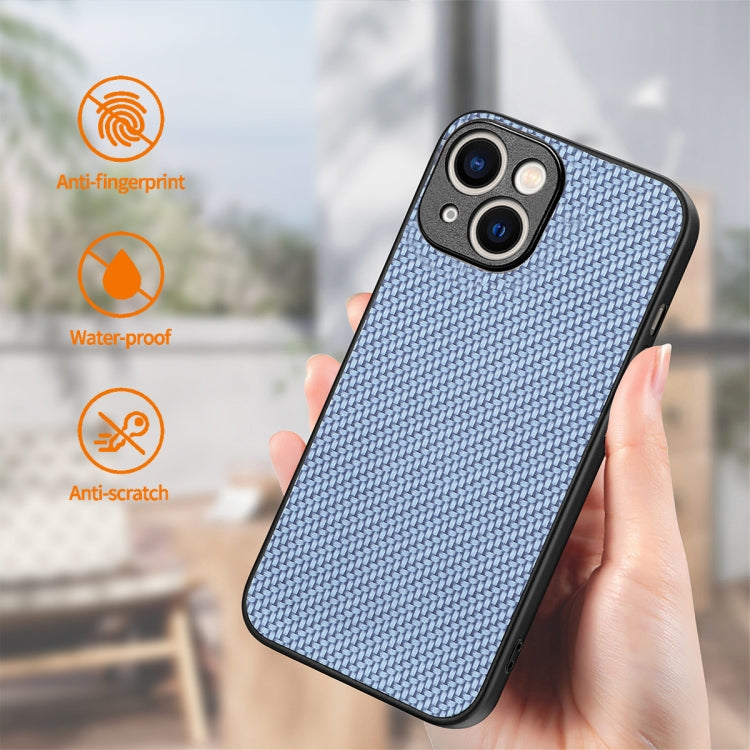 For iPhone 15 ENKAY Fiber Leather Skin PC Phone Case with High Aluminum-silicon Glass Film(Green)
