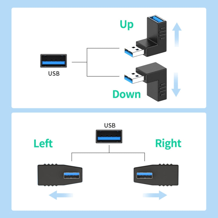 ENKAY USB 3.0 Adapter 90 Degree Angle Male to Female Combo Coupler Extender Connector, Angle:Vertical Down