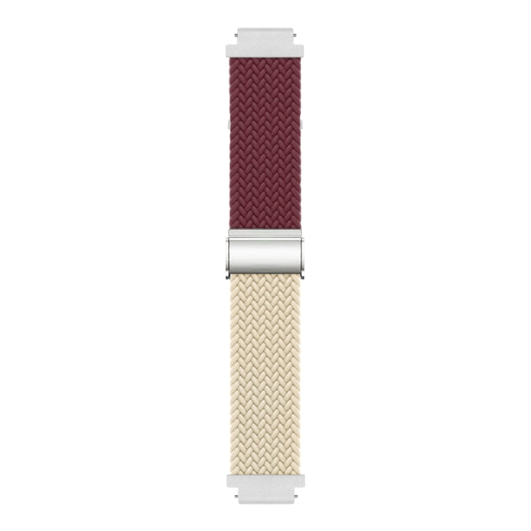 For Huawei Watch GT4 41mm Integrated Buckle Braided Nylon Watch Band(Wine Red+Starlight)