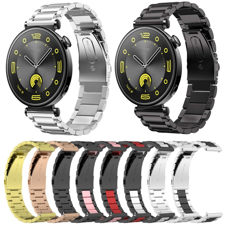 For Huawei Watch GT4 41mm Three Bead Stainless Steel Metal Watch Band(Gold) - free shipping - PMC TechLife - Order now!