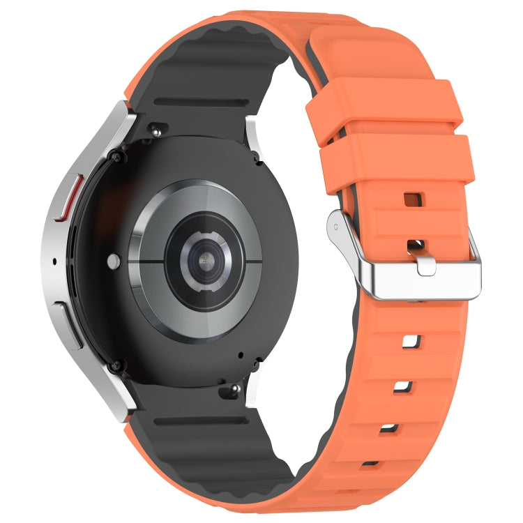 For Samsung Galaxy Watch 3 41mm Two Color Horizontal Silicone Watch Band(Orange Grey)