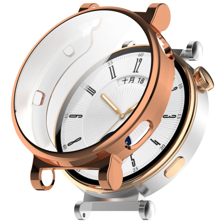 For Huawei Watch GT4 41mm Full Coverage TPU Electroplated Watch Protective Case(Rose Gold)
