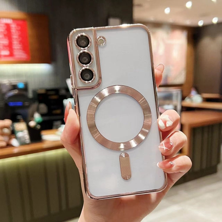 For Samsung Galaxy S22 5G MagSafe Electroplating TPU Phone Case(Rose Gold)