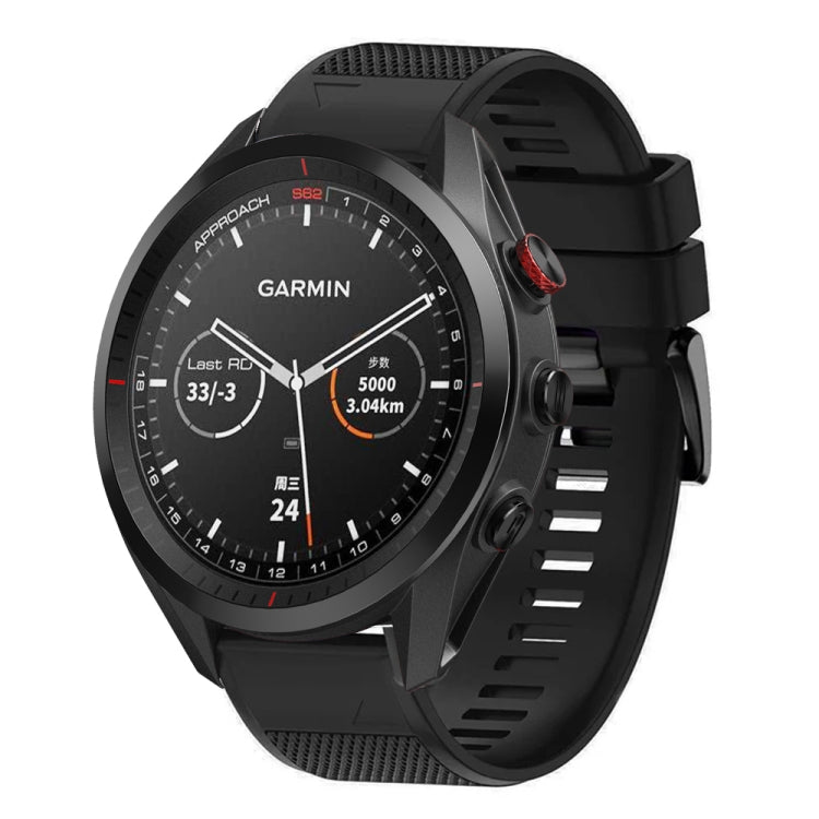 Compatible with Garmin Approach S62 22mm Quick Release Silicone Watch Band(Black)