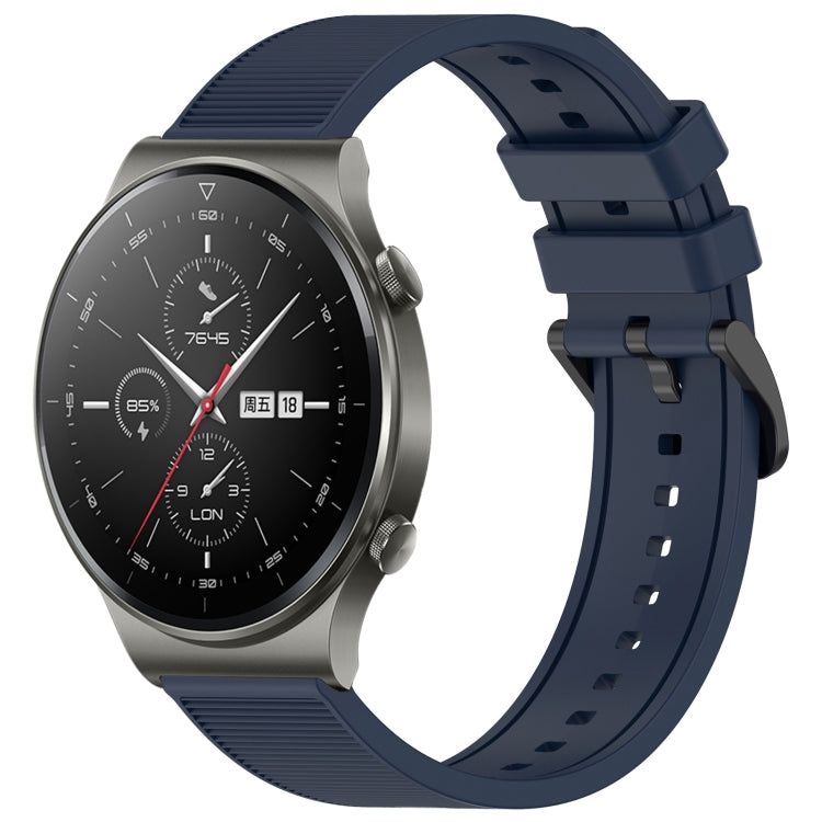 For Huawei GT2 Pro 22mm Textured Silicone Solid Color Watch Band(Midnight Blue)
