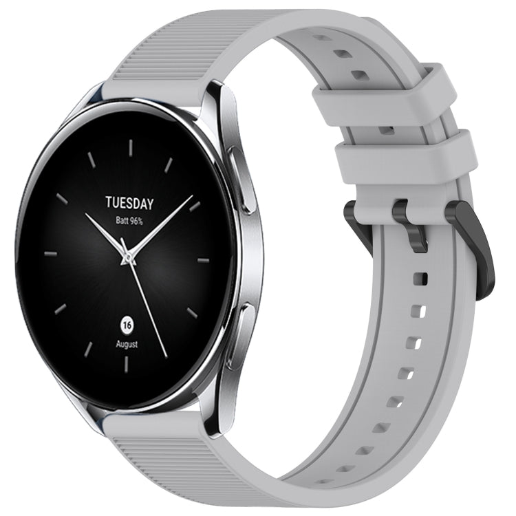 For Xiaomi Watch S2 22mm Textured Silicone Solid Color Watch Band(Grey)