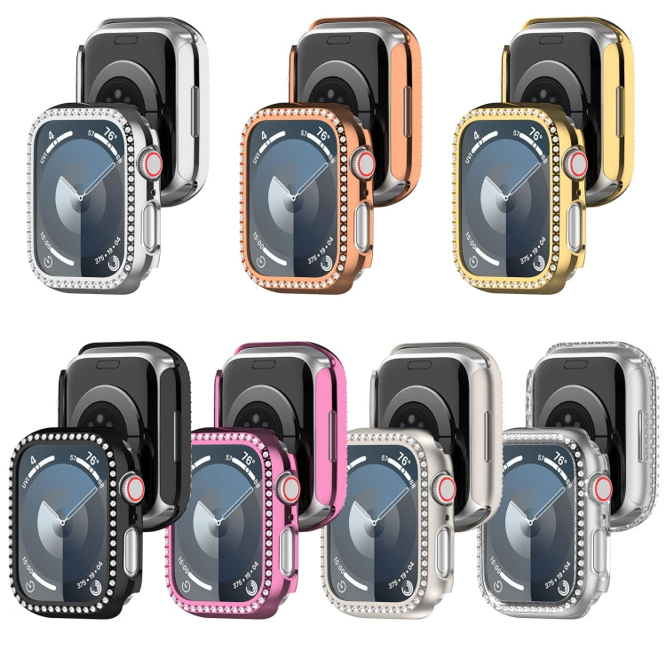 For Apple Watch Series 4 44mm Diamond Hollow PC Watch Case(Silver)