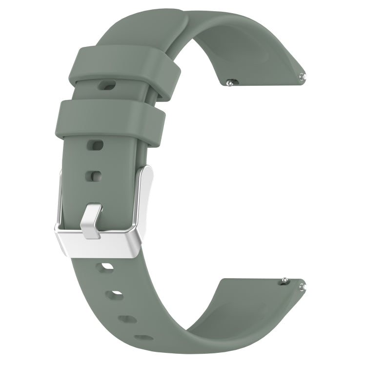 Compatible with Garmin Venu 20mm Smooth Solid Color Silicone Watch Band(Olive Green)