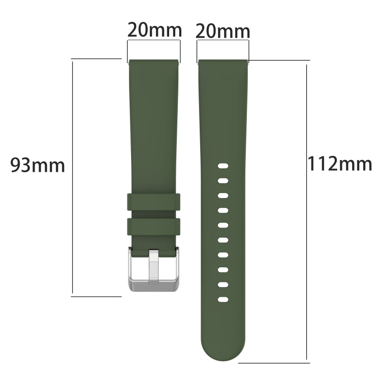 Compatible with Garmin Compatible witherunner 245 20mm Smooth Solid Color Silicone Watch Band(Black) - free shipping - PMC TechLife - Order now!