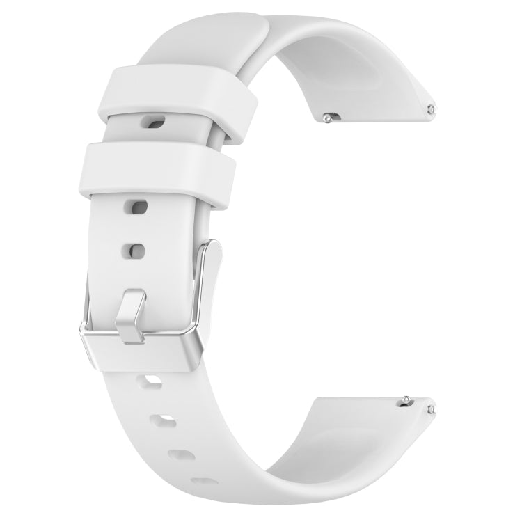 For Samsung Galaxy Watch 4 40mm 20mm Smooth Solid Color Silicone Watch Band(White)