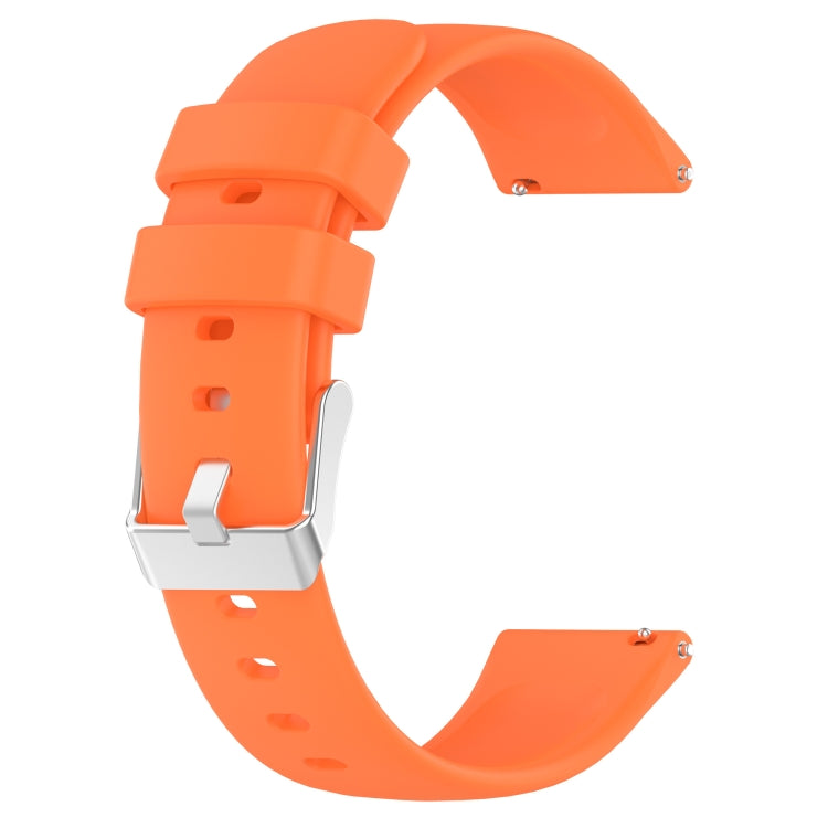 For Samsung Galaxy Watch 4 Classic 42mm 20mm Smooth Solid Color Silicone Watch Band(Orange)