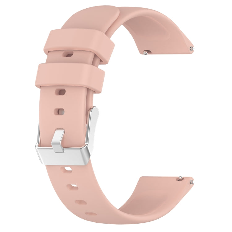 For Huawei Watch 2 20mm Smooth Solid Color Silicone Watch Band(Pink)