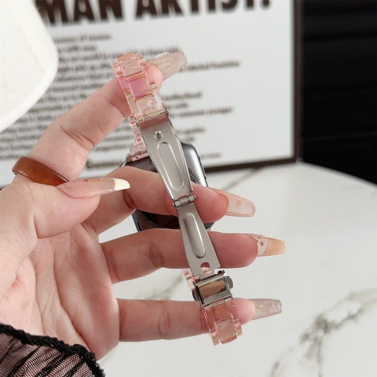 For Apple Watch Series 8 45mm Laser PC Colorful 20mm Slim Watch Band(Pink) - Watch Bands by PMC TechLife | Online Shopping South Africa | PMC TechLife