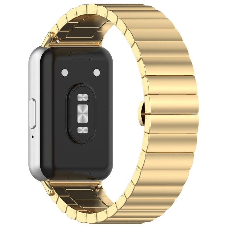 For Samsung Galaxy Fit 3 SM-R390 One Bead Stainless Steel Metal Watch Band(Gold)