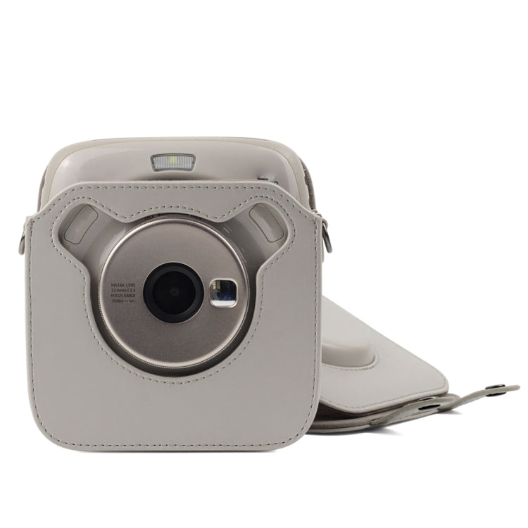 Full Body Camera PU Leather Case Bag with Strap for Fujifilm Instax Square SQ20(White) - Leather Bag by PMC TechLife | Online Shopping South Africa | PMC TechLife