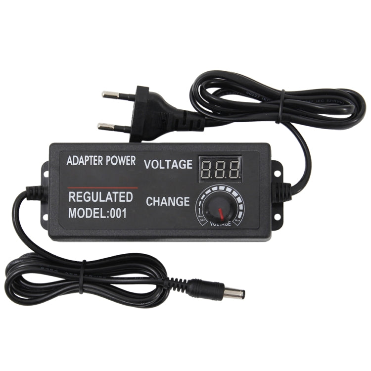 AC To DC Adjustable Voltage Power Adapter Universal Power Supply Display Screen Power Switching Charger EU, Output Voltage:9-24V-3A