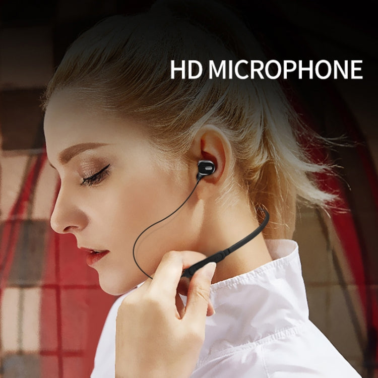 DM-22 Magnetic Bluetooth Earphone DM-22 Neckband Sport headset with Mic Wireless Handsfree Earphoness(Black) - Neck-mounted Earphone by PMC TechLife | Online Shopping South Africa | PMC TechLife