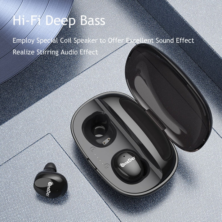 OneDer W12 Wireless Earphone with Water-resistant IPX5 HD Stereo Sound TWS Bluetooth Earphone(Black)