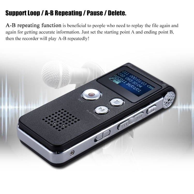 SK-012 8GB Voice Recorder USB Professional Dictaphone Digital Audio With WAV MP3 Player VAR Function Record(Grey) - by PMC Jewellery | Online Shopping South Africa | PMC Jewellery