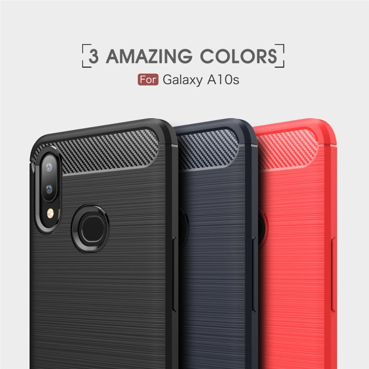Brushed Texture Carbon Fiber TPU Case for Galaxy A10s(Red) - free shipping - PMC TechLife - Order now!