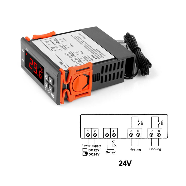 STC-1000 24V Digital Temperature Controller LED Temperature Regulator Thermostat for Incubator Relay 10A Heating and Cooling - Thermostat & Thermometer by PMC Jewellery | Online Shopping South Africa | PMC Jewellery | Buy Now Pay Later Mobicred