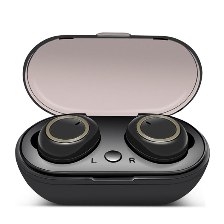 TWS-A1 TWS Bluetooth 5.0 Mini Invisible Sports Music Earphone with Charging Box & Microphone (Black)