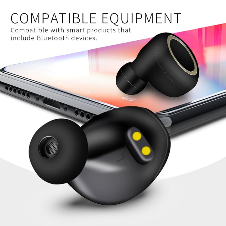 TWS-A1 TWS Bluetooth 5.0 Mini Invisible Sports Music Earphone with Charging Box & Microphone (White)