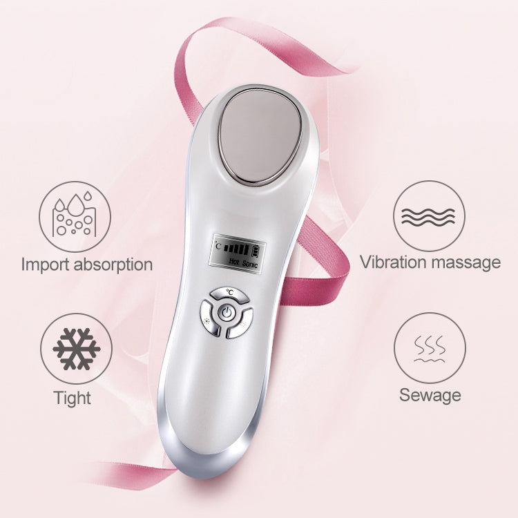 OFY-7901 Ultrasonic Cryotherapy Hot Cold Hammer Facial Lifting Vibration Massager Face Body Import Export Face Care Beauty Machine(White)