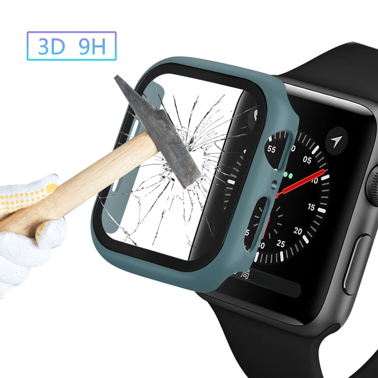 ENKAY Hat-prince Full Coverage PC Case + Tempered Glass Protector for Apple Watch Series 5 / 4 44mm(Green)