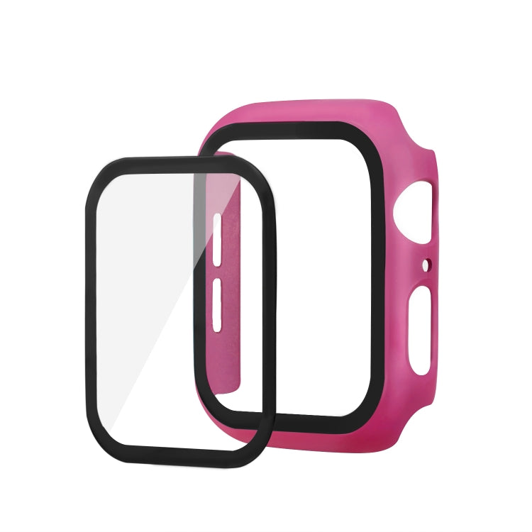 ENKAY Hat-prince Full Coverage PC Case + Tempered Glass Protector for Apple Watch Series 5 / 4 44mm(Rose)