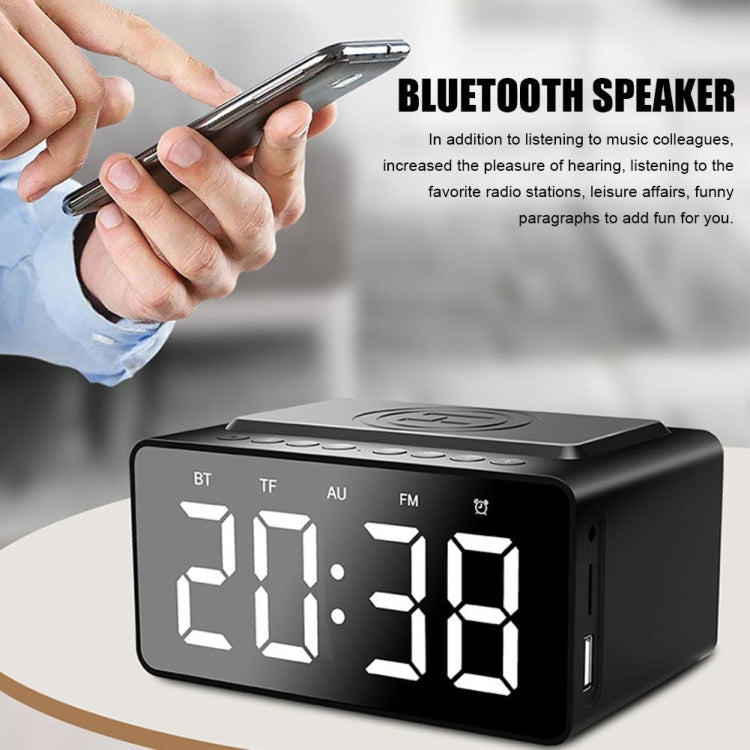 AEC BT508 Wireless Charging Bluetooth Speaker LED Alarm Clock Power Bank Three-In-One Speaker - free shipping - PMC Jewellery - Order now!
