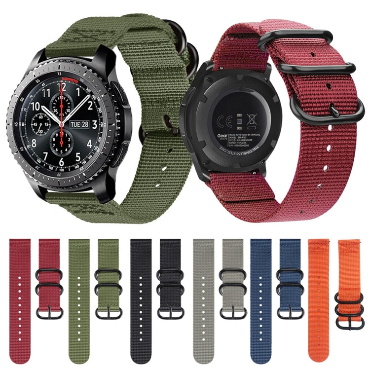For Samsung Galaxy Watch Active 2 22mm / Gear S3 Nylon Three-ring Watch Band(Gray) - Watch Bands by PMC TechLife | Online Shopping South Africa | PMC TechLife | Buy Now Pay Later Mobicred