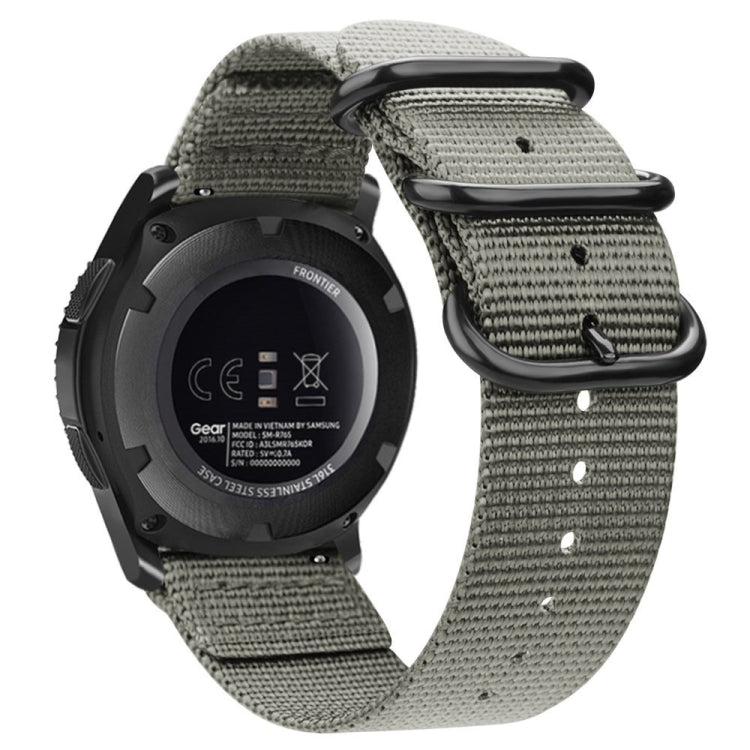 For Samsung Galaxy Watch Active 2 18mm / Gear S3 Nylon Three-ring Watch Band(Gray)