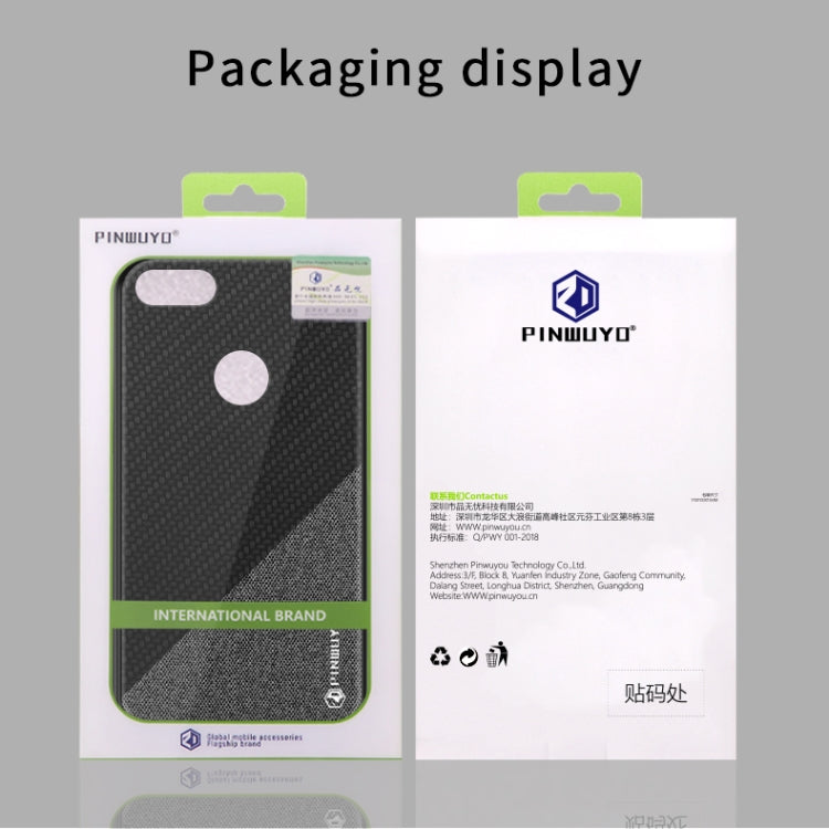 For Motorola Moto E6 Play PINWUYO Rong Series Shockproof PC + TPU+ Chemical Fiber Cloth Protective Cover(Blue) - Motorola Cases by PINWUYO | Online Shopping South Africa | PMC Jewellery | Buy Now Pay Later Mobicred