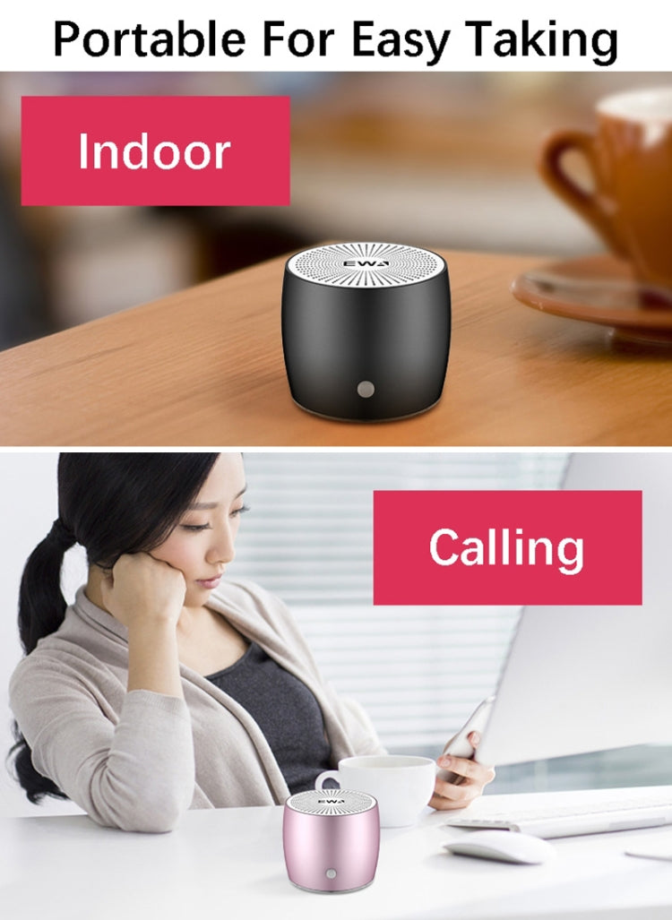 EWA A103 Portable Bluetooth Speaker Wireless Heavy Bass Bomm Box Subwoofer Phone Call Surround Sound Bluetooth Shower Speaker(Rose Gold) - free shipping - PMC Jewellery - Order now!